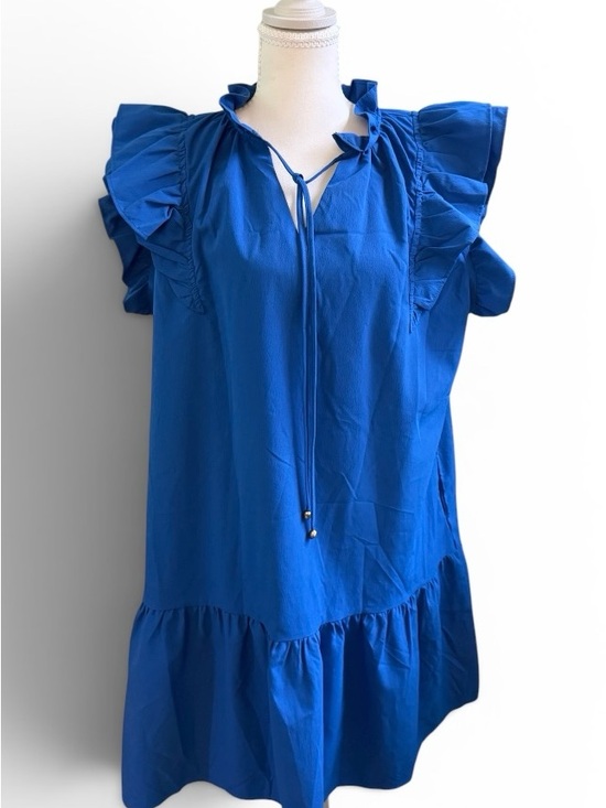 Dokotoo Dresses & Skirts - Dokotoo XL Women’s Ruffle Sleeve Mini Baby Doll Mini Dress in Royal Blue